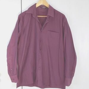 Louis Philippe Purple Sheen Buttondown Dress Shirt Soft Preppy Neutral Sz.L